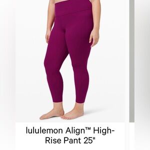 Lululemon deep fuscia 25” Leggings